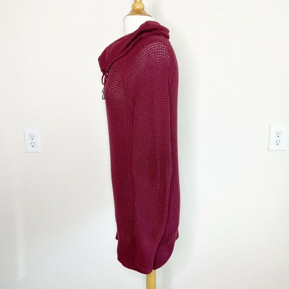 Sonoma Burgundy Long Cowl Neck Sweater - Picture 3 of 5